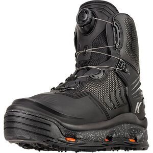 Korkers Men's River Boa Wading Boots, Felt/Vibram Sole - Black/Cool Grey, Size 9